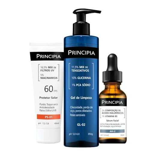 PRINCIPIA, Kit Primeira Rotina de Skincare GL-02 + AH-2 + PS-01 FPS60