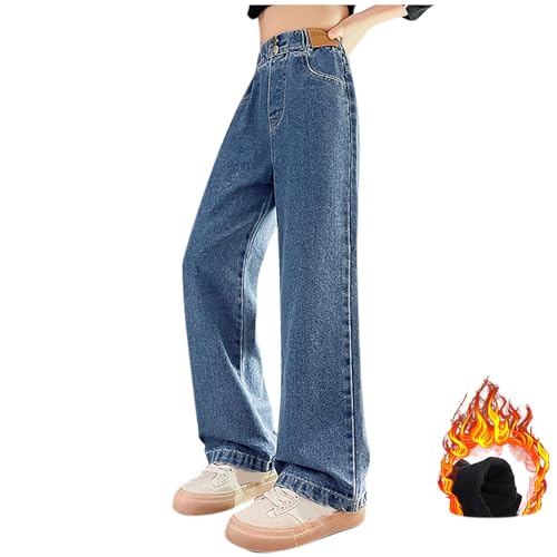 XINYUNZU Jeans Mädchen Fleece Gefüttert Jeanshosen Warm...