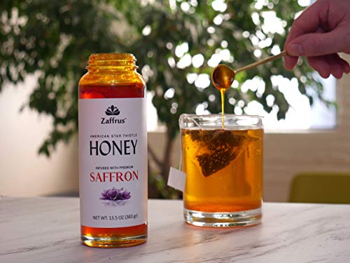 Zaffrus - Saffron Infused Honey - American Star Thistle Honey Infused With Premium Saffron / 13.5 Oz (383 Gr) #TOP1