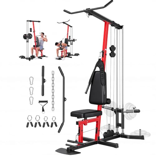 Image of OPPSDECOR Home Gym, Workout Station with High /Low Pulley System, Multifunctional Home Gym Equipment, Exercise Equipment for Full Body Strength Training, Weight Machine with PEC Fly & Chest Press