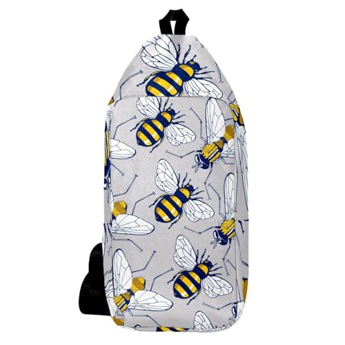 Sac à bandoulière pour voyage et randonnée au motif abeilles