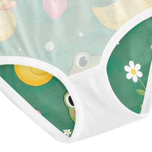 Cute Green Frog Underwear for Girls, Toddler Girl Briefs, Girls' Cotton Brief Underwear, 2–8 Years4