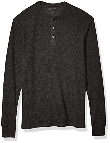 Amazon Essentials Men's Regular-Fit Long-Sleeve Waffle Henley, Black, XX-Large