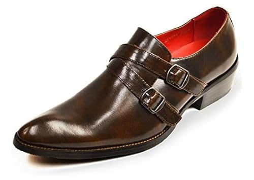 [ジーノ] 選べるビジネス ビジネスシューズ メンズ 革靴 靴 ロングノーズ フォーマル レースアップ モンクストラップ ヒールアップ 紳士靴 男性用 D brown 濃茶 26.5cm 1073 DBR