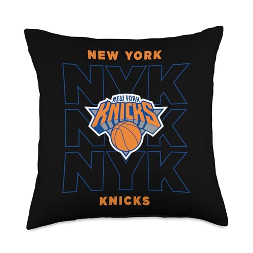 NBA - New York Knicks Stacked City Logo Black Throw Pillow