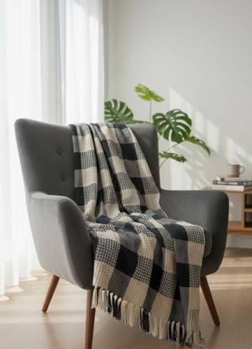Image of Soft Throw Blanket | Used Both Indoor and Outdoor | Blanket for Living Room | Bedroom | Hall | Kids Room | Sofa and Bed or Chair Throw (Grey Natural)