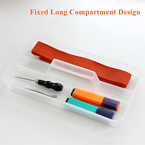 Image of Multipurpose Clear Red Plastic Storage Container Organizer Box, Portable Carrying Case with Removable Tray and Handle for Art, Craft,First Aid, Sewing Supplies
