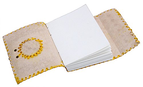 Crafat Yellow Stone Leather Diary Journal Notebook with Lock Hand Embossed & Handmade Paper      Office Product – Picture Book