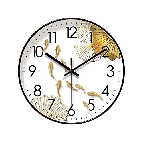 Horloge murale vintage style chinois 12 pouces avec quartz silencieux pour grand mur de salon