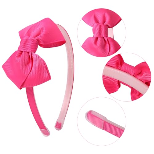 Grosgrain Ribbon Headbands with Bows for Toddler Girls and Babies, Includes Hair Hoops (20Pcs Hair Accessories)4