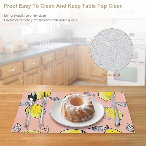 Sets de table lavables cuisine imperméable résistant chaleur - 5