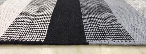 Image of Handwoven Cotton Carpet - 2x5 ft Runner for Hallway, Living Room & Patio with Natural Texture