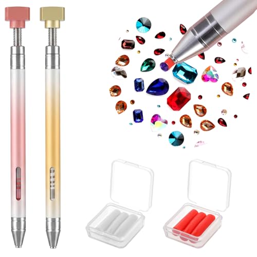 Stylo applicateur de strass rechargeable double embout pour pointillés nail art précis