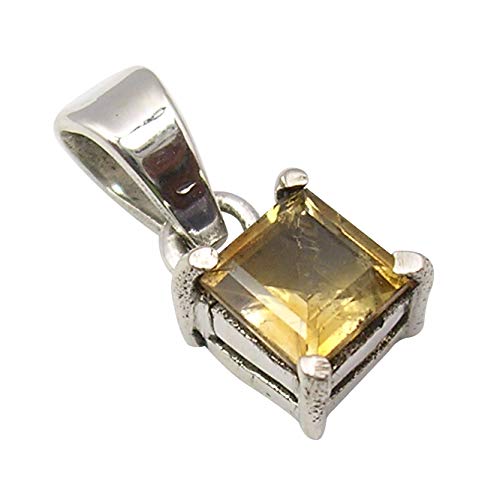 Citrine Prong Setting Pendant 0.6