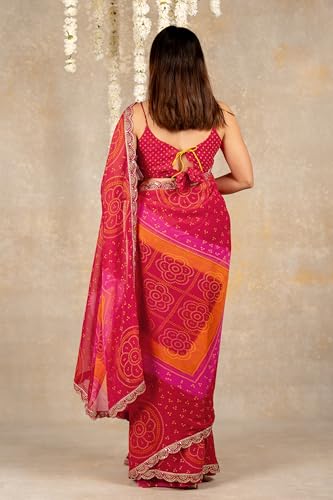Image of MIRCHI FASHION Saree for Woman Georgette Floral Printed | Lightweight Comfortable Sari for Regular Social Wear and social visits