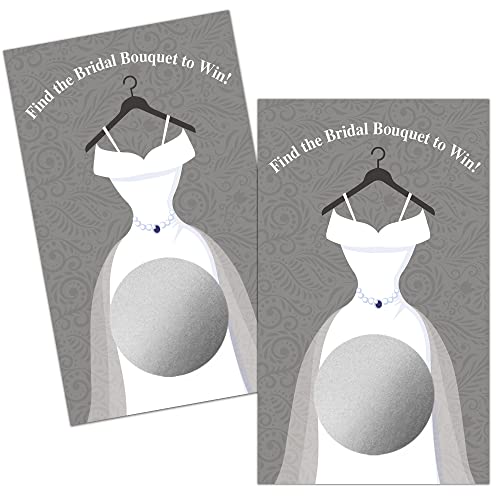 Haizct Paquete de 50 tarjetas de juego para rascar para vestidos de novia, despedidas de soltera, para bodas en el campo, despedidas de soltera, boletos de lotería nupcial, ideas de despedida de
