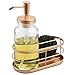 mDesign Soap Pump Caddy for Kitchen Sink or Countertop - Clear/Copper
