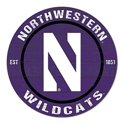 KH Sports Fan Northwestern Wildcats Colored Circle Sign, 20x20 Inches, Wildcats Decor for Dorm Room, Bedroom, Fan Cave, Living Room; Display Your Team Spirit with This Unique Northwestern Wildcats Wall Art