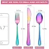 LIANYU 15-Piece Rainbow Kids Silverware Set, Stainless Steel Toddler Utensils Flatware Set, Child Cutlery Tableware Set for 5, Include knife Fork Spoon, Mirror Finished, Dishwasher Safe