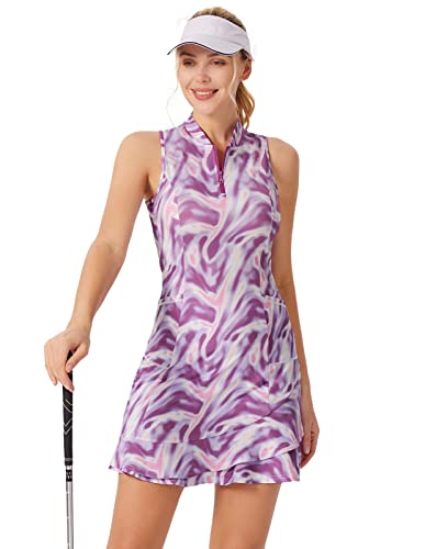 Jack Smith Tennis Dresses For Women, Athletic Dress With Shorts Pockets Quick Dry Zip Up Sleeveless Ladies Golf Dresses S #TOP6