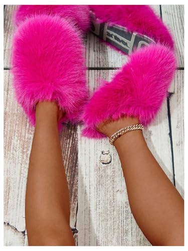 Verdusa Women's Furry Faux Fur House Slippers Warm Home Slipper Shoes3