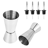 Taza dosificadora 2 en 1: el práctico diseño de medición doble ahorra tiempo y esfuerzo. El vaso lateral pequeño tiene una capacidad de 25 ml y el vaso lateral grande tiene capacidad para 50 ml.