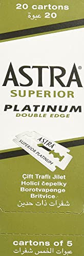 Astra Lames de rasoir double face en platine - lot de 100 - Fabriquees par Gillette P & G – vue 2