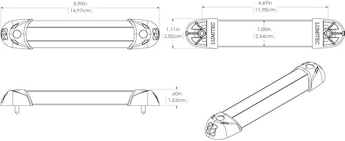 Miniatura 4 de Mini riel de 2 luces LED, interior o exterior