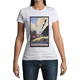 Fabulous T Shirt Femme Col Rond Paris New York Paquebot Affiche Poster Vintage Voyage Art Deco 30's