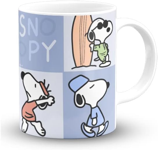 The Desi Monk Snoopy Printed Black Mug | 11oz | Microwave & Dishwasher Safe | 330ml | MUG-65