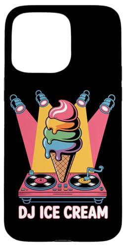 DJ Ice Cream Tocadiscos Helado Cono Carcasa para iPhone 15 Pro MAX