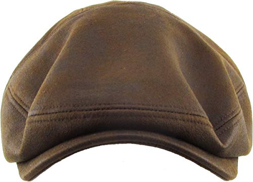 KBL-100 LBR L/XL Faux Leather Ascot Ivy Newsboy Hat Driving Golf Cap Gatsby Cabbie - Image 3