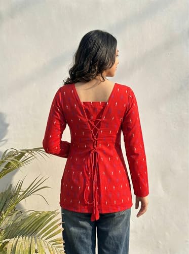 Image of ANNI Designer Cotton Short Kurti for Women | Stylish Kurti | Short Kurti Top | Casual Kurta for Women | Comfortable Cotton Kurtis for Womens