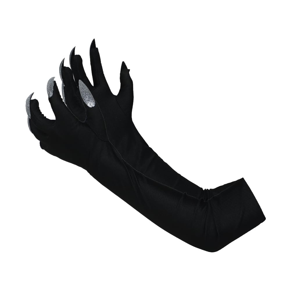 XINCHIA Halloween Animal Claw Gloves with Scary Long Colored Nails Cosplay Costume Paw Fingernails Gloves Handwear Elbow Length Creepy GhostHand Mittens Fancy Dress Carnival Party Costumes