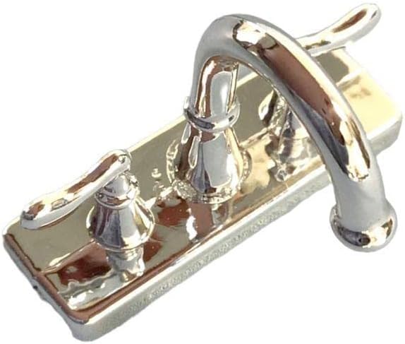 Miniatura 3 de Dolls House - Grifo mezclador plateado Belfast, accesorio de cocina para baño y casa de campo