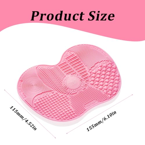 Cepillo de Limpieza de Silicona,2PCS Alfombrilla de Limpieza de Brochas de Maquillaje de Silicona, Estera de Limpieza de Cepillo Cosmético, Almohadilla limpiadora de Brochas Cosméticas Portátil - imagen 2