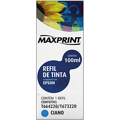Refil de tinta Maxprint Compatível Epson T664220/T673220 No.664C/673C Ciano, Normal