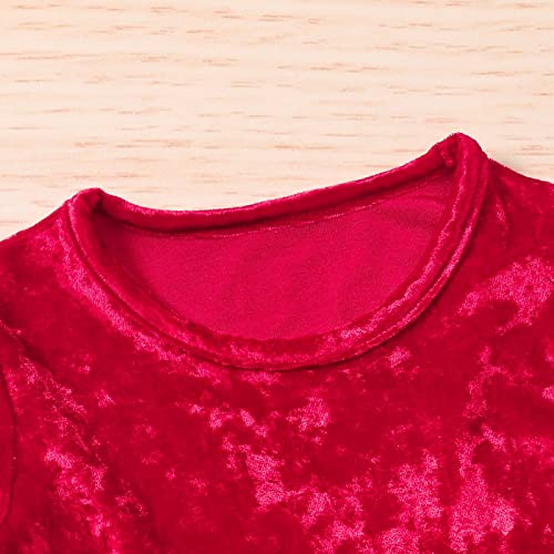 Mercatoo Blusa cropped infantil fofa infantil infantil para meninas terno de Natal cosplay patchwork
