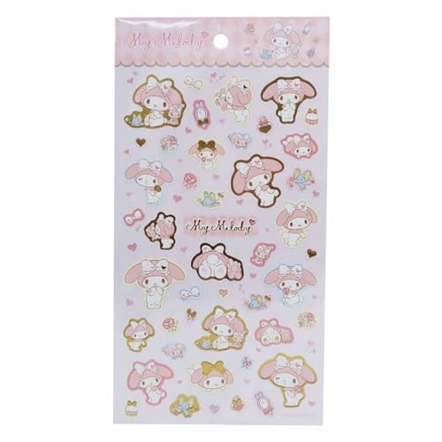 Sanrio My Melody Pet Autocollant Seal 1 feuille de 46 pièces Décoration Scrapbooking Fournitures Papeterie (logo tendance)