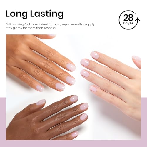 Image of Beetles Nude Gel Nail Polish - 15ml Nude Purple Jelly Gel Polish Neutral Nail Polish Nail Concealer Sheer Translucent Effect Soak Off UV French Nail Art Manicure Salon DIY Gifts for Women