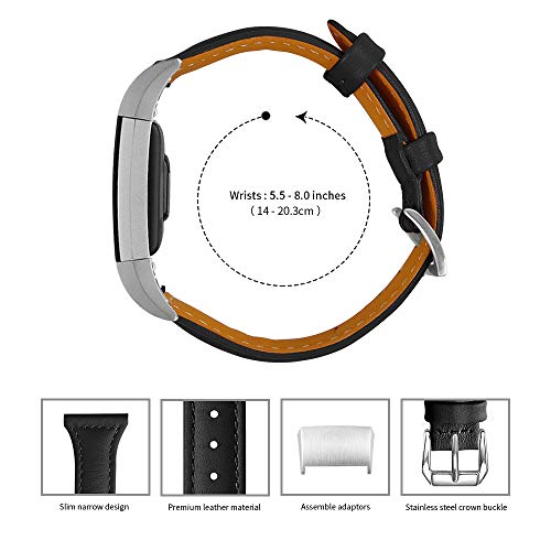 Correa de cuero suave compatible para Fitbit Charge 2 miniatura 3