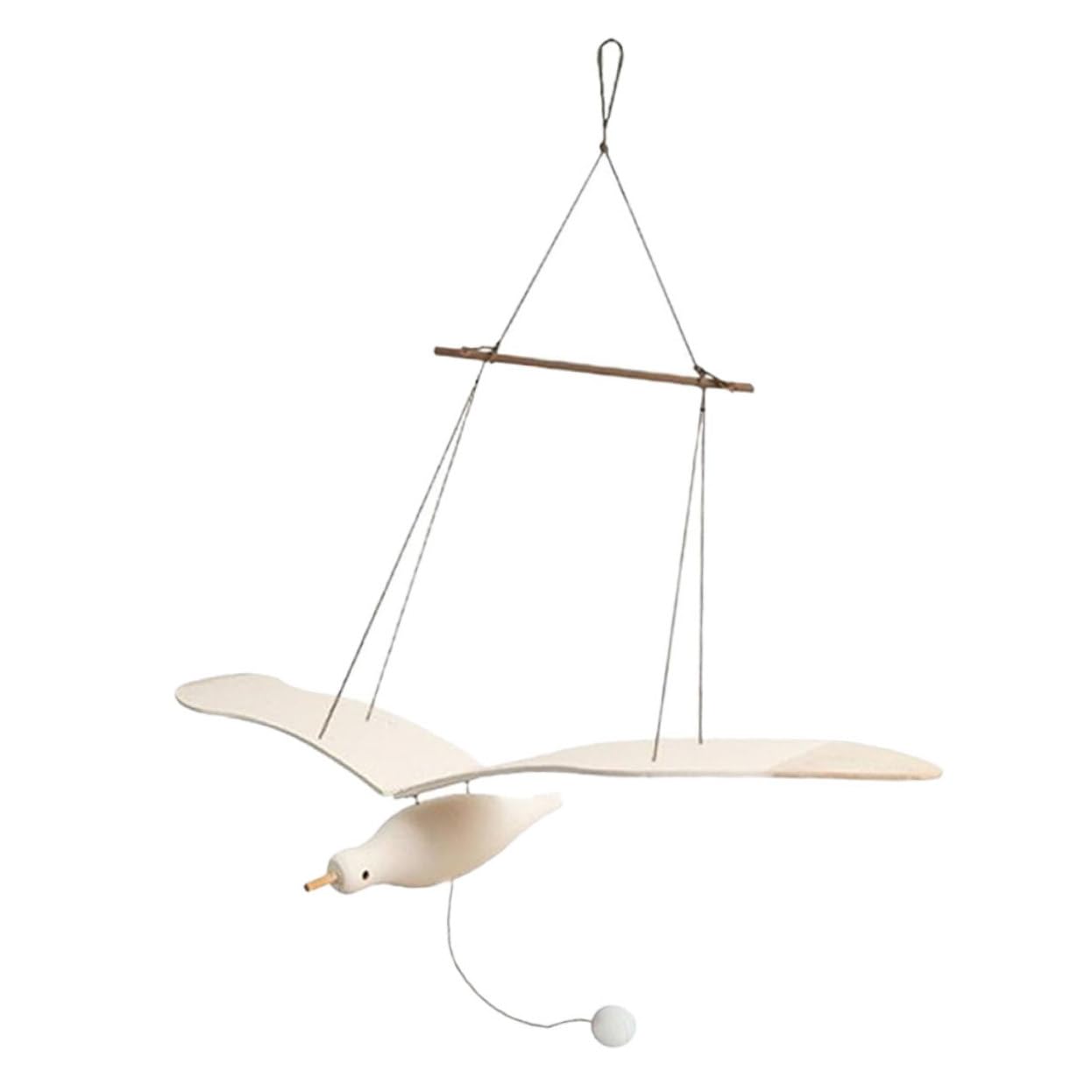 Colgante Cuerda de Cáñamo Adorno de Pájaro de Madera Diseño Único y Material Seguro para Decoración de Habitación Infantil para Dormitorio o Fiesta de Bienvenida de Ñiño