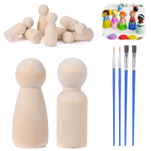 Szaboviktoria 20 Stück Holzfiguren Zum Bemalen 53mm Mit Bürste, Holzkegel Zum Basteln, Spielfiguren Holz Unvollendete, Für DIY Geburtstag Hochzeit Dekoration Bemalen Szaboviktoria 20 Stück Holzfiguren Zum Bemalen 53mm Mit Bürste, Holzkegel Zum Basteln, Spielfiguren Holz Unvollendete, Für DIY Geburtstag Hochzeit Dekoration Bemalen