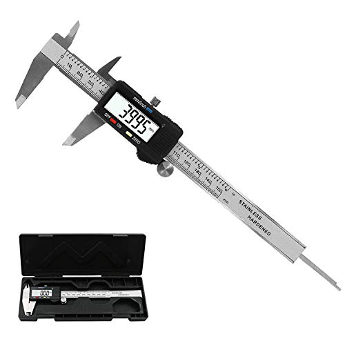 Digitaler Messschieber Präzisionsmikrometer 150 mm 150 mm 6 Zoll Edelstahl Großes Display LCD Messung Außentiefe Schritt