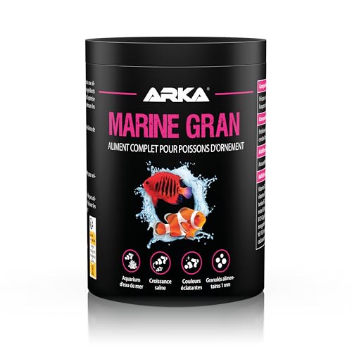 Nourriture granulaire Poisson Marin – ARKA Marine Gran 1000 ML – granulés tendres pressés à Froid pour vitalité, Croissance & Couleurs Vives – sans...