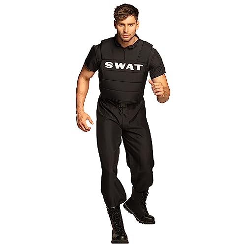 Costume d'officier SWAT adulte agent spécial police avec gilet pour carnaval