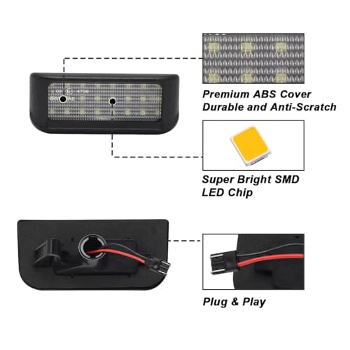 Luz LED de matrícula Citroen Jumpy con alta iluminación anti-error VAN 3