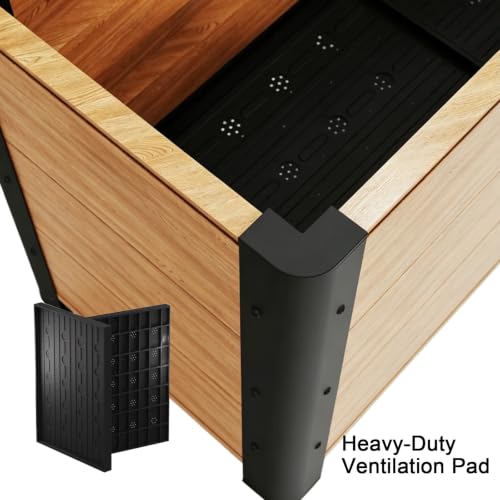 Cama de jardín elevada de madera seleccionada macetero robusto de diseño exterior exclusivo 8