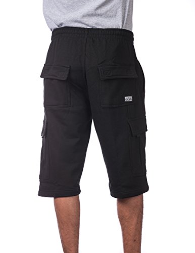 Pro Club Men's Fleece Cargo Short, Black, 2X-Large #TOP1
