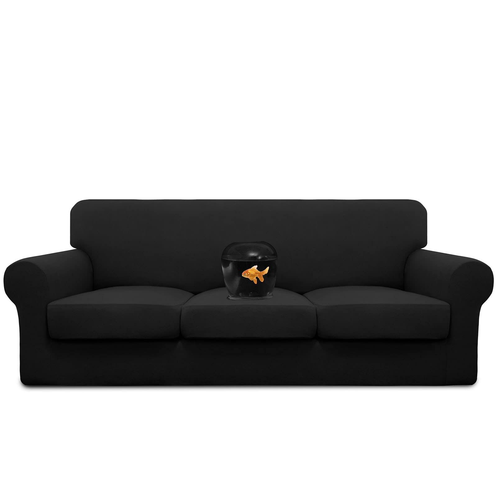 Easy-Going 100% Dual Waterproof 4 Pieces Oversized Cover Stretch Soft Couch Cover for Dogs, Sofa Slipcover for 3 Separate Cushion Couch Leakproof